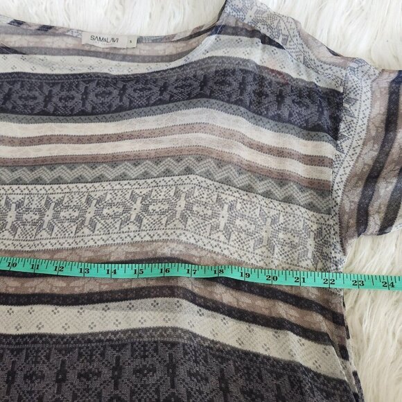 Anthropologie Sam + Lavi Dress sz Small Sheer Sheath Long Slevs Lightweight Boho - Picture 6 of 14